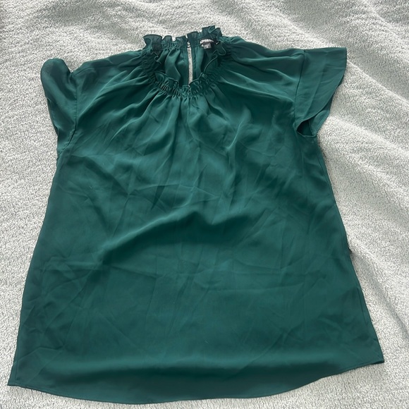 Pre loved, Women’s Express short-sleeve blouse, emerald colour - great condition - Picture 1 of 6